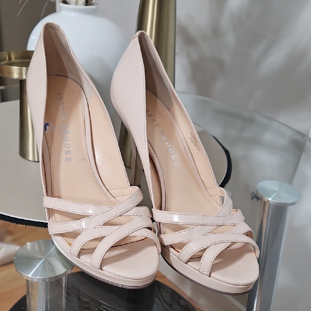 Audrey Brooke Blush Strappy Heels